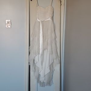 White young lady graduation dress